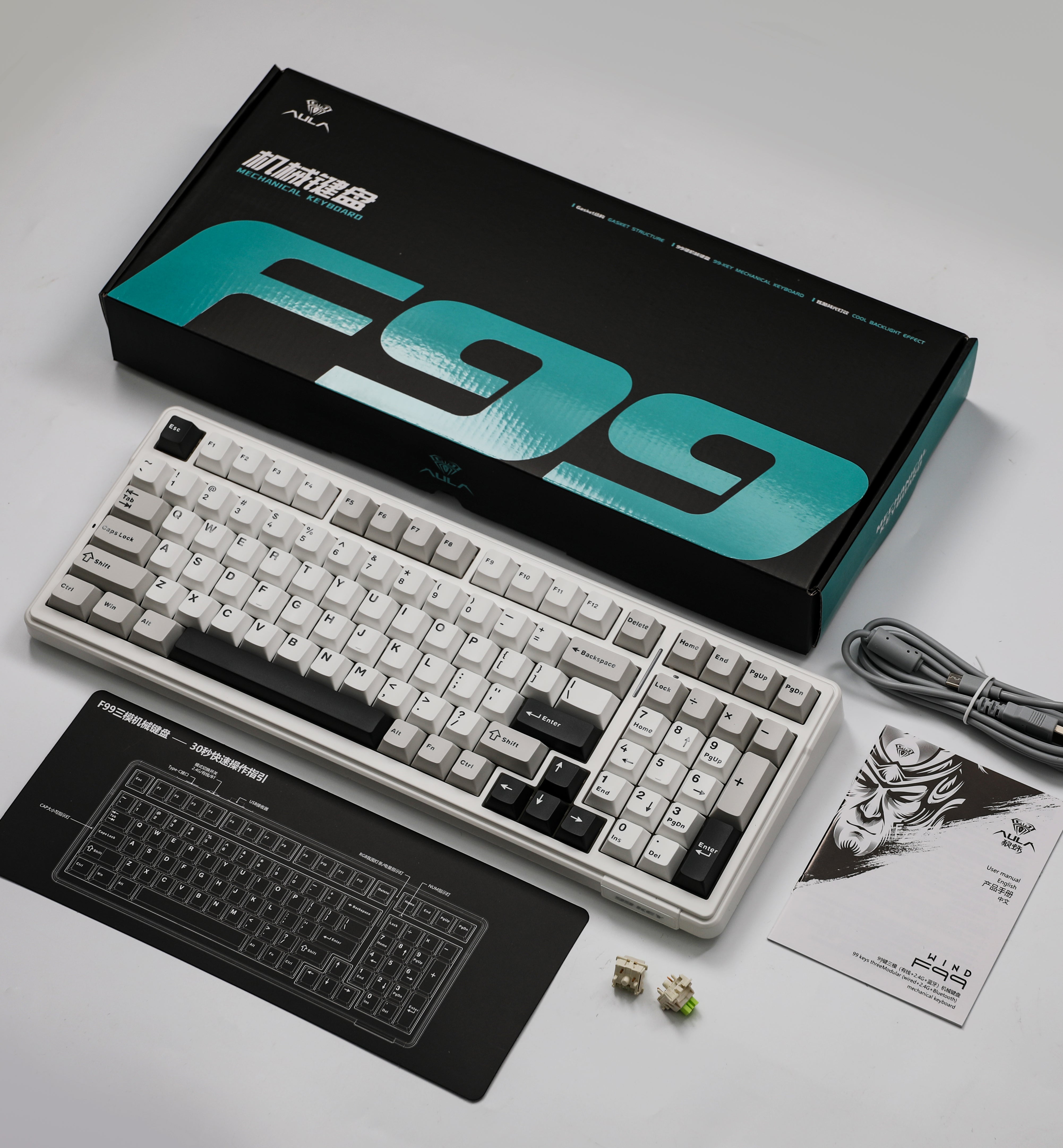 AULA F99 1800 Layout Wireless Mechanical Keyboard – Aula Gaming