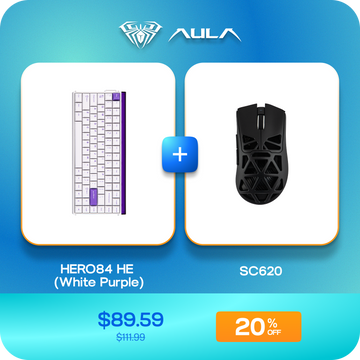 AULA HERO84 HE  (White Purple) + AULA SC620 Bundle