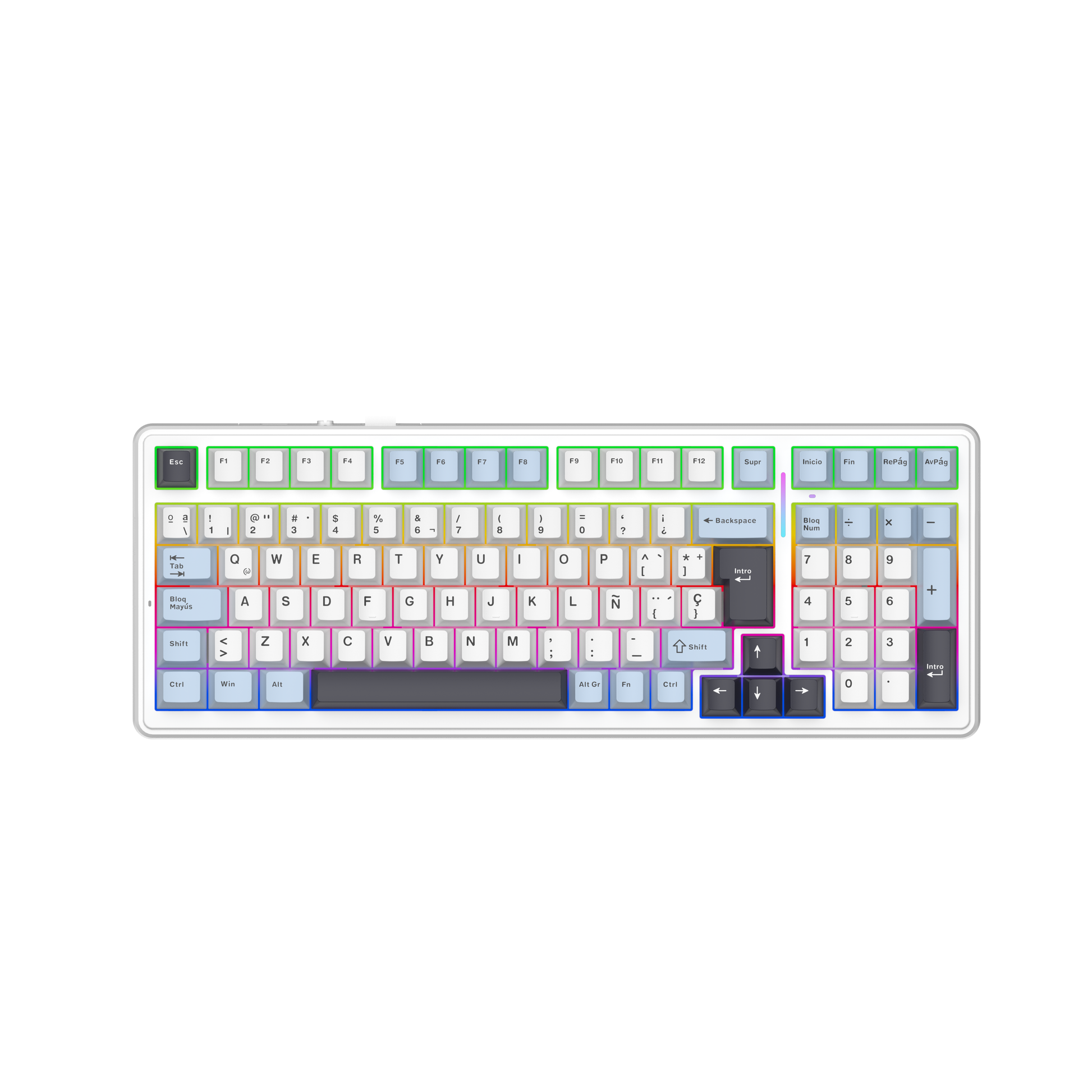 MechLands Aula F99 PRO 96% mechanisch gamingtoetsenbord, BT5.0/USB-C/2,4 GHz, draadloos, hot-swappable afdichting, 8000 mAh batterij, draaiknop, RGB-achtergrondverlichting voor Windows/Mac (grijs MechLands Aula F99 PRO 96% mechanisch gamingtoetsenbord, BT5.0/USB-C/2,4 GHz, draadloos, hot-swappable afdichting, 8000 mAh batterij, draaiknop, RGB-achtergrondverlichting voor Windows/Mac (grijs